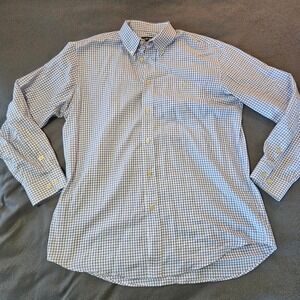 ORVIS Mens Long Sleeve Gingham Button Down Shirt Size L Made in Portugal